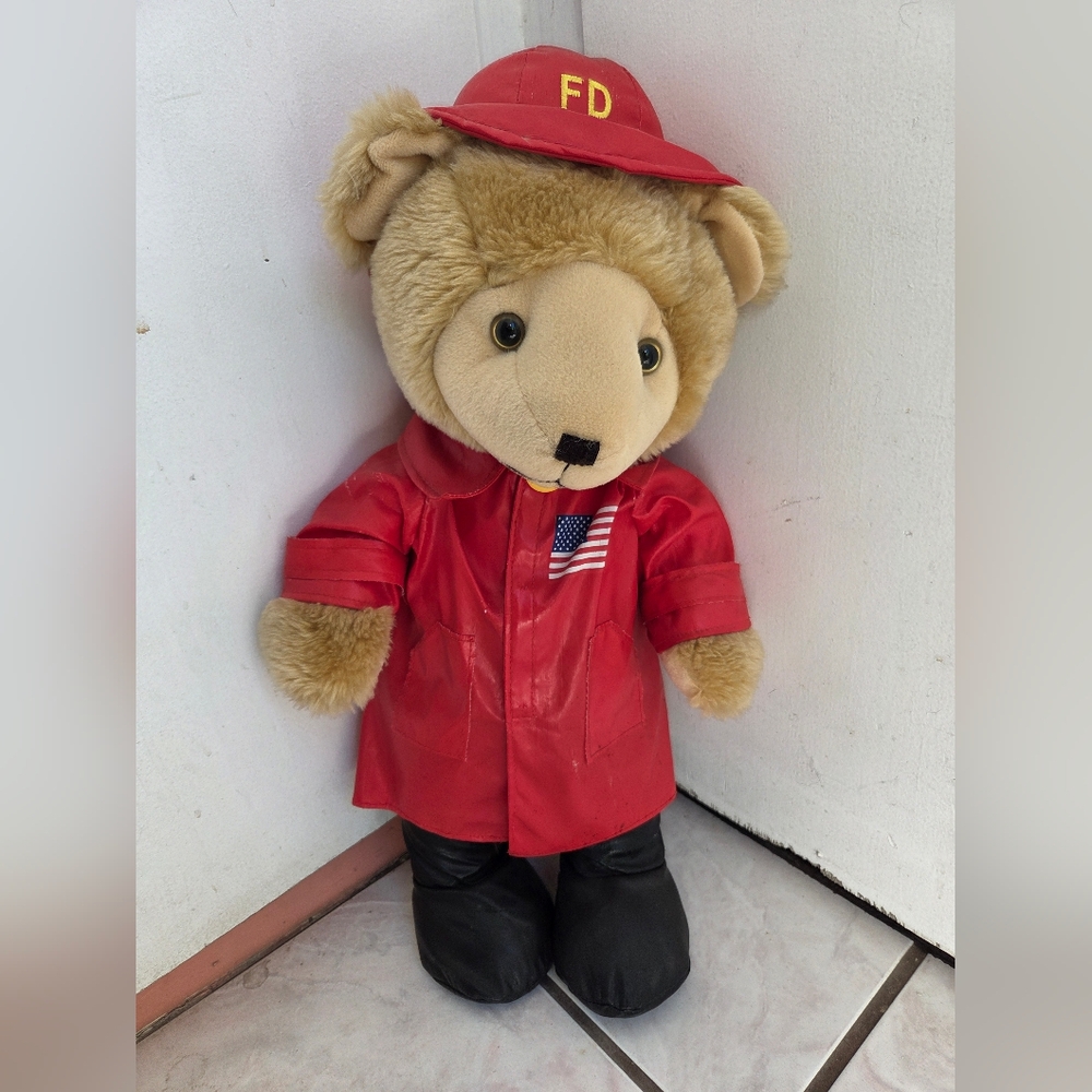 Firefighter Teddy Bear with Red Jacket New York Little Italy 2002